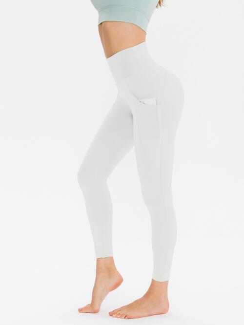 Wide Waistband Sports Leggings - Gold Clover Boutique