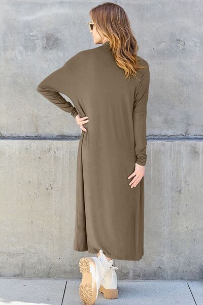 Basic Bae Full Size Open Front Long Sleeve Cover Up - Gold Clover Boutique