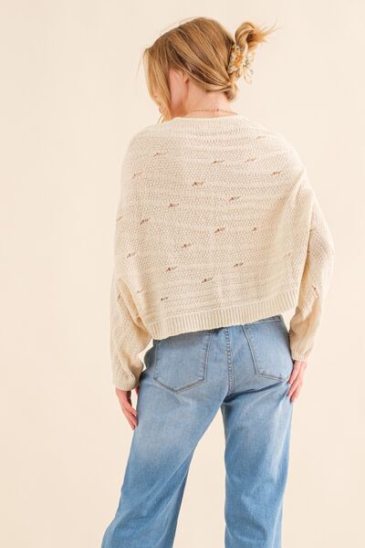 And The Why Dolman Sleeves Sweater - Gold Clover Boutique