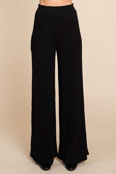 Culture Code Full Size High Waist Wide Leg Pants - Gold Clover Boutique