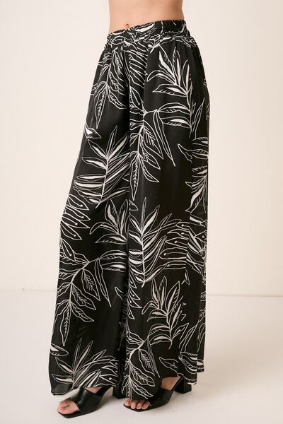 Mittoshop Printed Wide Leg Pants - Gold Clover Boutique