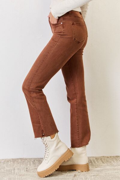 RISEN Full Size High Rise Tummy Control Straight Jeans - Gold Clover Boutique