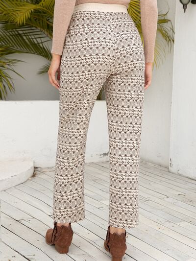 Tied Printed Pants with Pockets - Gold Clover Boutique