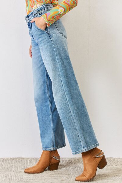 Kancan High Waist Wide Leg Jeans - Gold Clover Boutique