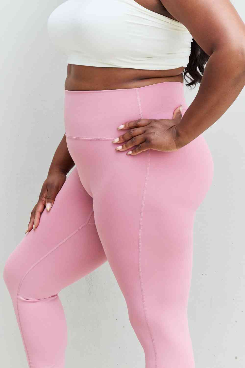 Zenana Fit For You Full Size High Waist Active Leggings in Light Rose - Gold Clover Boutique