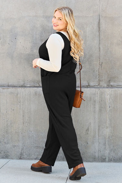 Double Take Full Size Sleeveless Straight Jumpsuit - Gold Clover Boutique