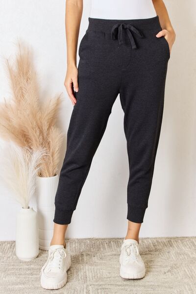 RISEN Soft Knit Drawstring Cropped Joggers - Gold Clover Boutique