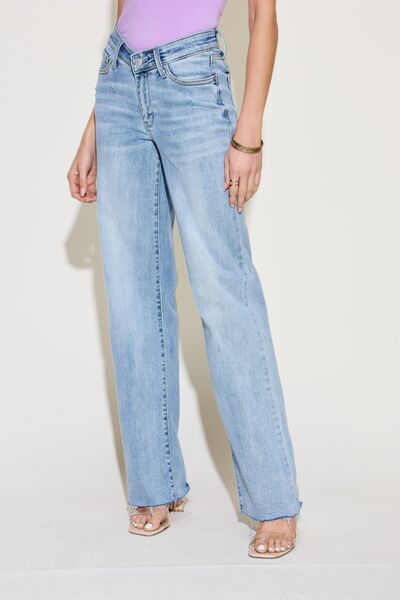 Judy Blue Full Size V Front Waistband Straight Jeans - Gold Clover Boutique