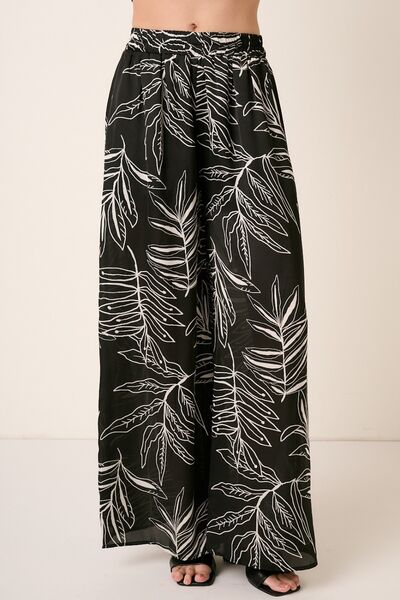 Mittoshop Printed Wide Leg Pants - Gold Clover Boutique