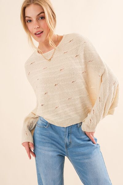 And The Why Dolman Sleeves Sweater - Gold Clover Boutique