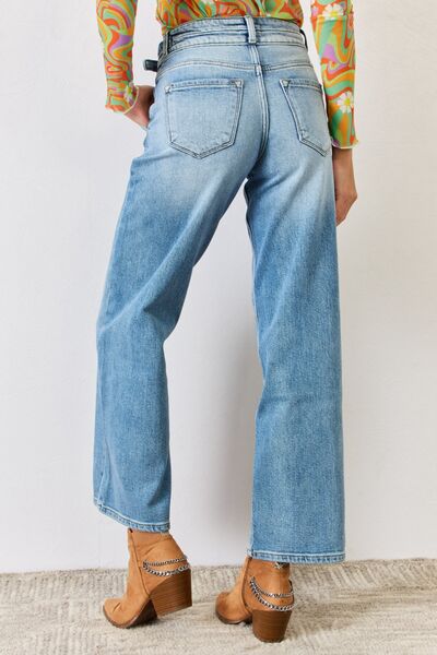 Kancan High Waist Wide Leg Jeans - Gold Clover Boutique