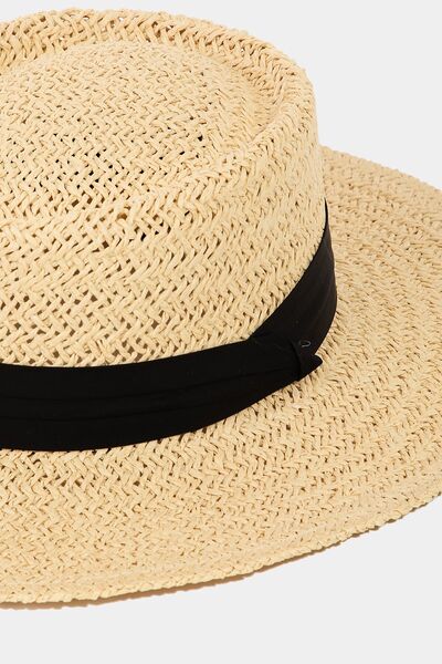 Fame Straw Braided Pork Pie Hat - Gold Clover Boutique