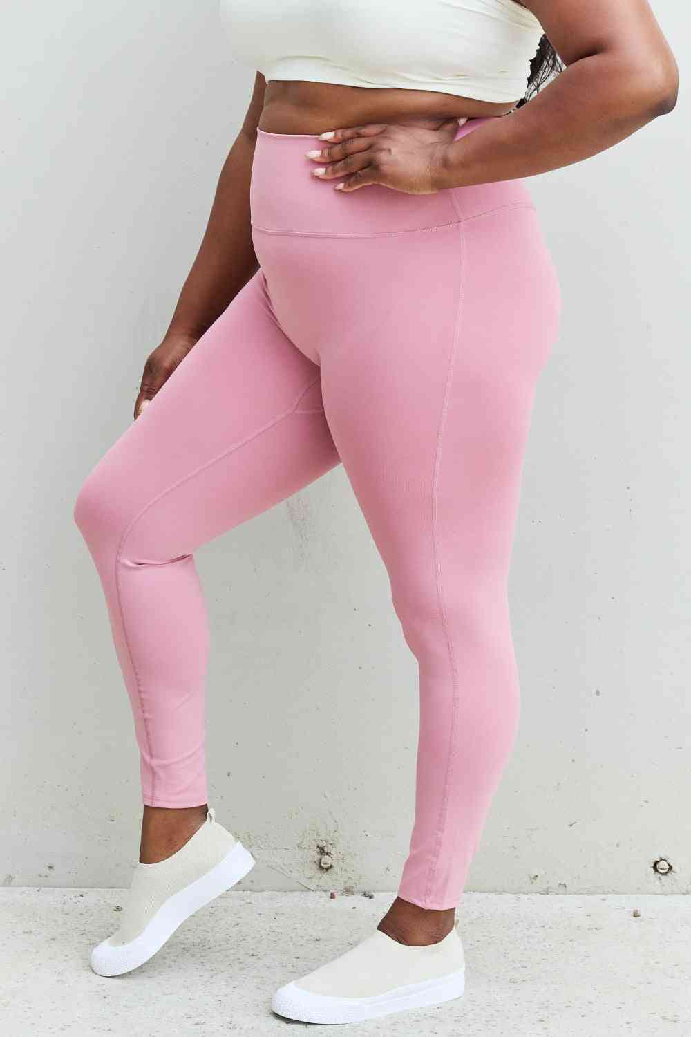 Zenana Fit For You Full Size High Waist Active Leggings in Light Rose - Gold Clover Boutique