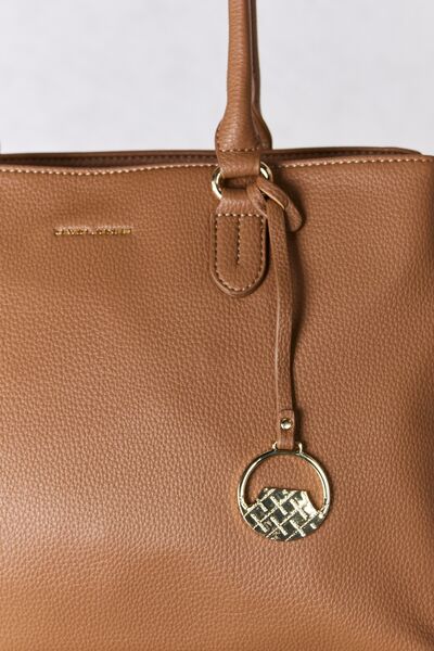 David Jones Structured Leather Handbag - Gold Clover Boutique